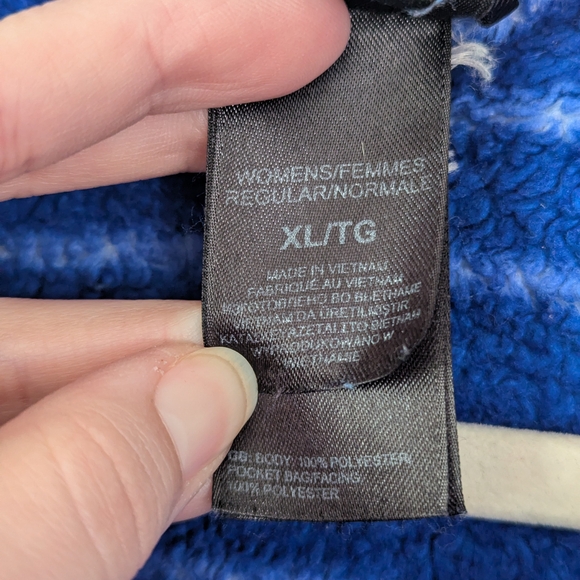 The North Face Royal Blue Striped Fleece Jacket - Picture 4 of 9